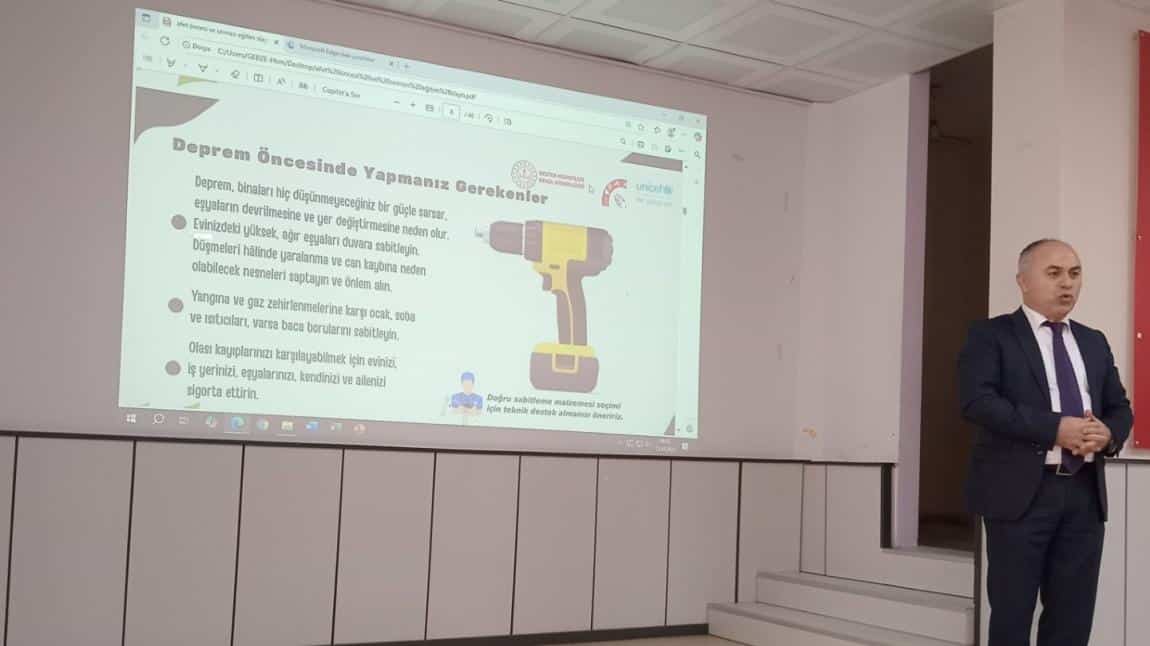 AFETLER VE DAYANAKLILIK AYI, ÇALIŞMAMIZI GERÇEKLEŞTİRDİK.